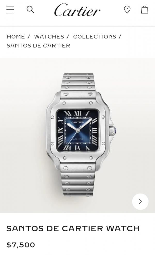 Cartie_r Santos Automatic silver blue