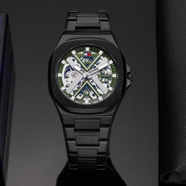 Tommy_ Hilfiger Automatic Skeleton Green - J1146