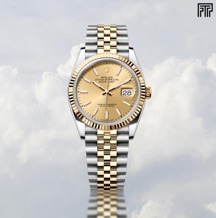 Role_x Oyster Perpetual Date Just 2Ton-Gold-Yellow Working Like Automatic