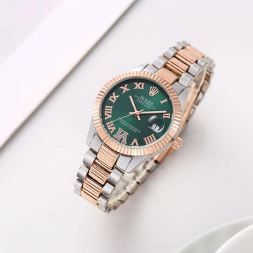 Rolex_Datejust_31MM_Women_Rosegold_TT_Green