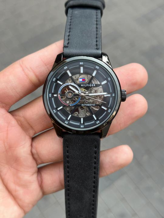 TOMMY_HILFIGER AUTOMATIC LEATHER WATCH