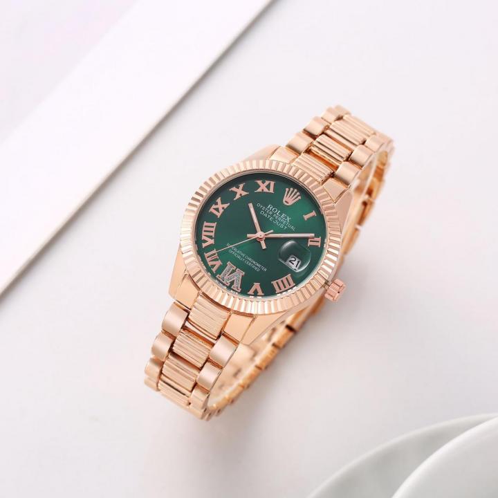 Rolex_Datejust_31MM_Women_Rosegold_Green