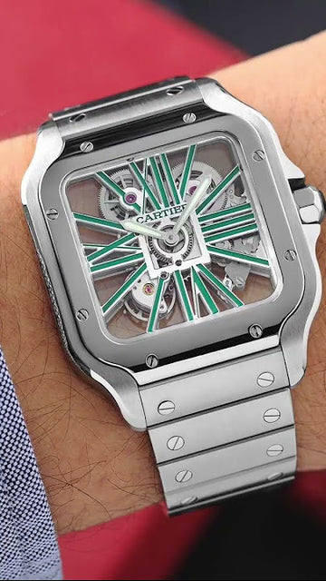 Cartie_r Santos Skeleton Battery silver green