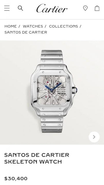 Cartie_r Santos Skeleton Battery silver white