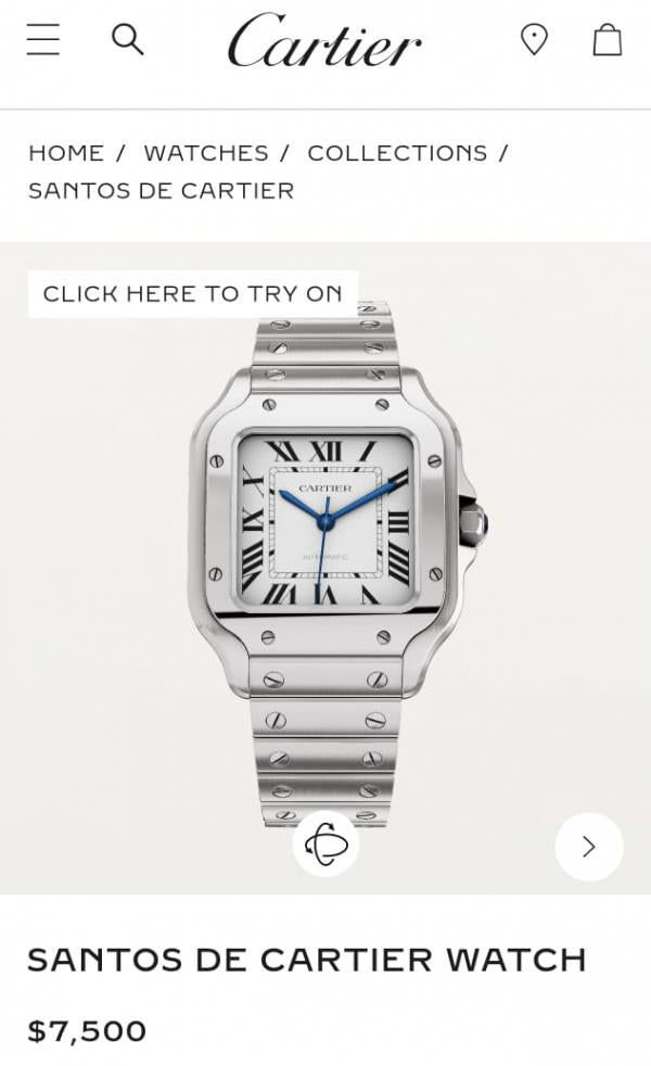 Cartie_r Santos Automatic Silver-White